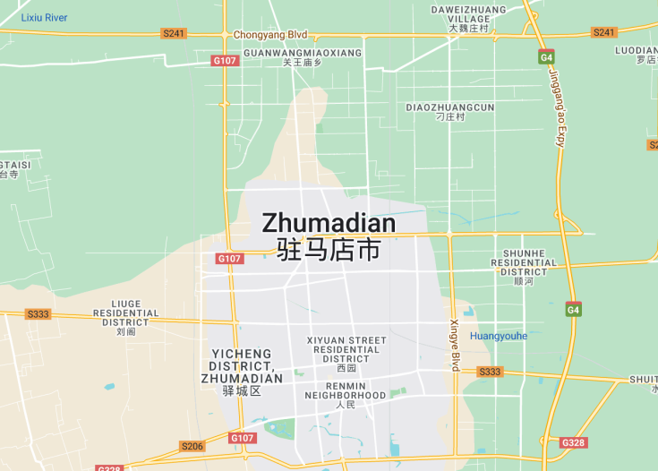 Map of Zhumadian, 