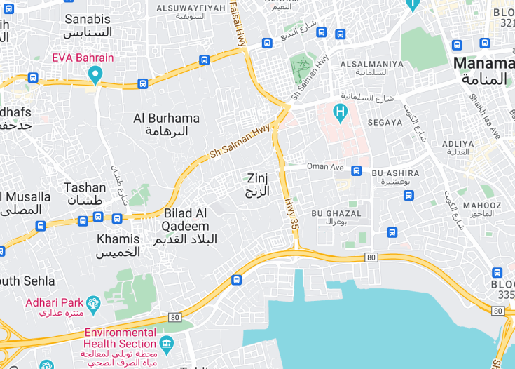 Map of Zinj, Bahrain