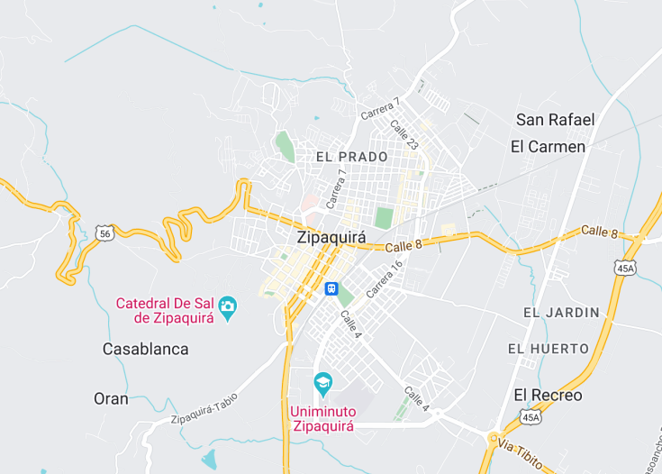 Map of Zipaquira, Colombia