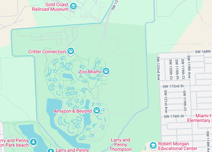 Map of Zoo Miami, Miami