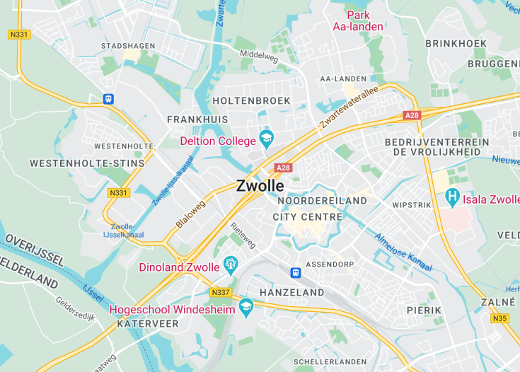 Map of Zwolle, Netherlands