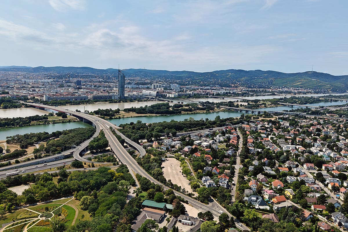 North-west view from the Donauturm (Danube Tower), Vienna
